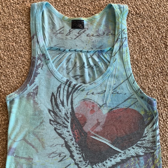 Pia Flying Heart Soft Ribbed Tank Top S - Picture 2 of 10